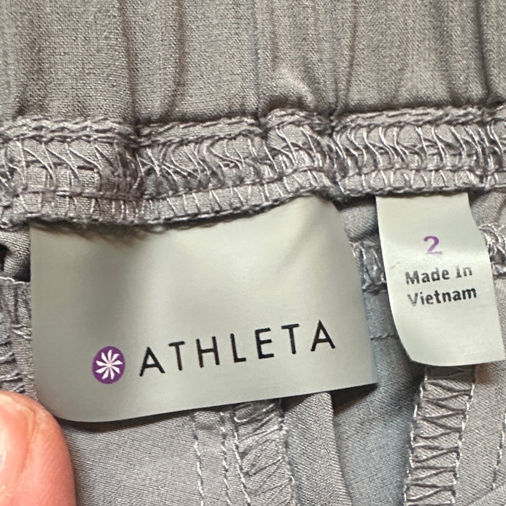 Athleta Lightweight Gray Drawstring Pants Sz 2 - image 3